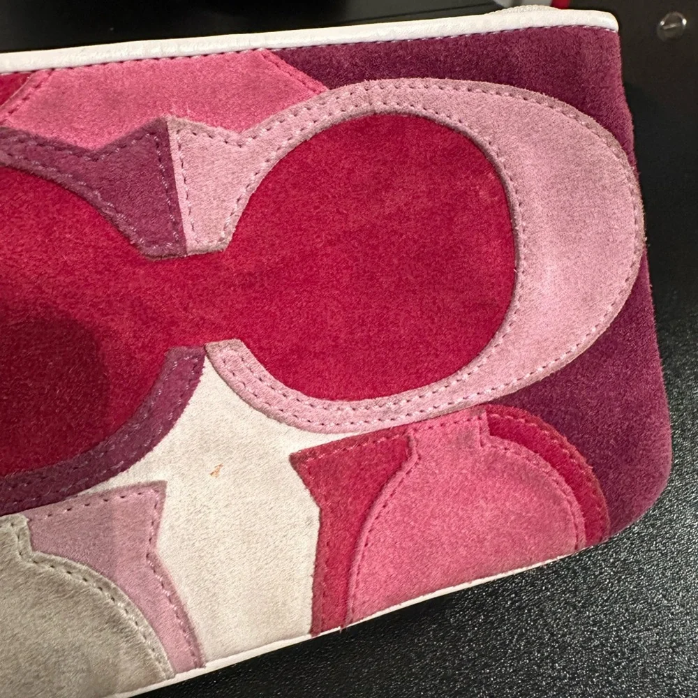 Vintage Coach Suede Patchwork Wristlet